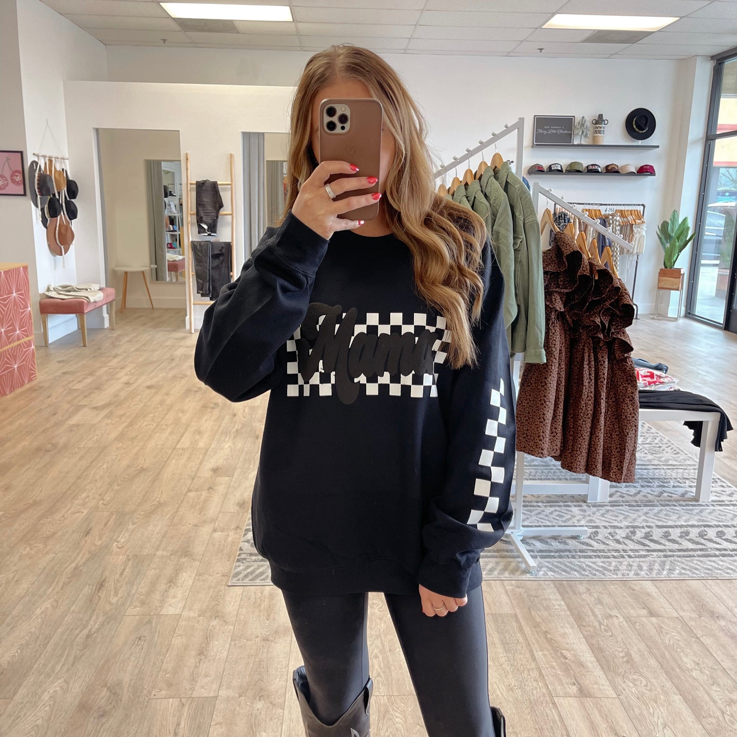 Checkered Mama Sweater