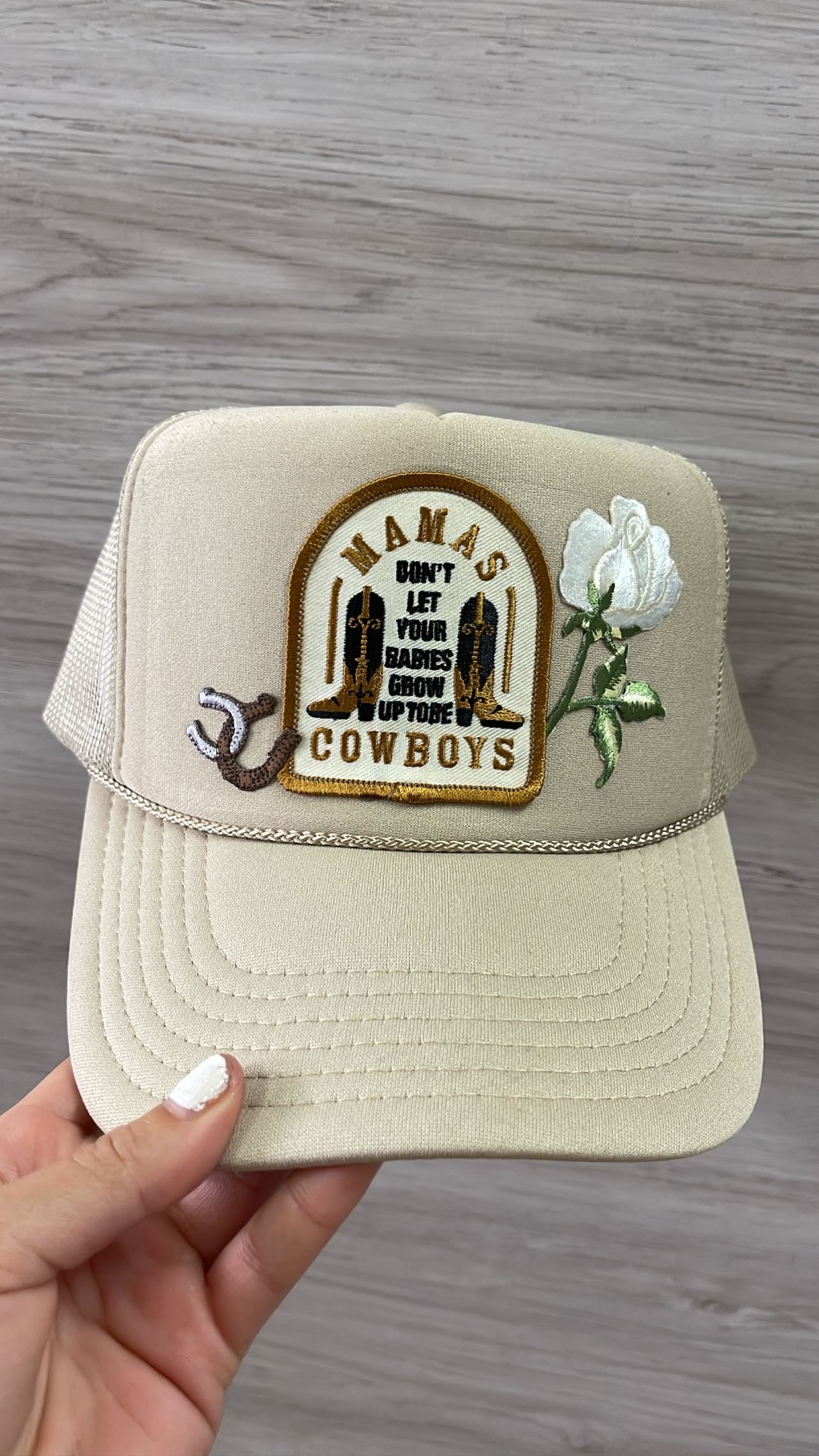 Mamas don't let you babies grow up to be cowboys trucker hat