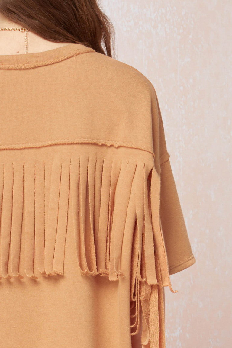 Fringe Tee Shirt Dress