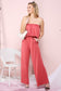 Flare Tube Top with Two-Fer Look Jumpsuit