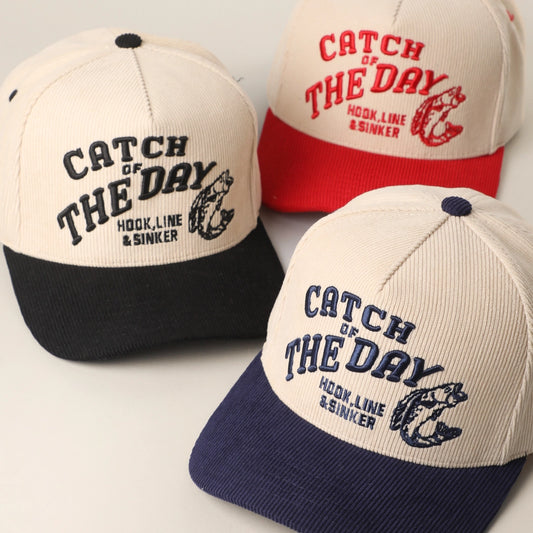Catch of the day corduroy trucker hat