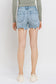 High Rise Raw Hem Shorts