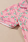 Christmas Candy Cane Print Knotted Pajama Set