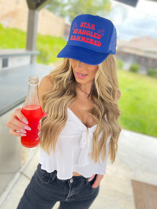 Star spangled hammered Trucker Hat