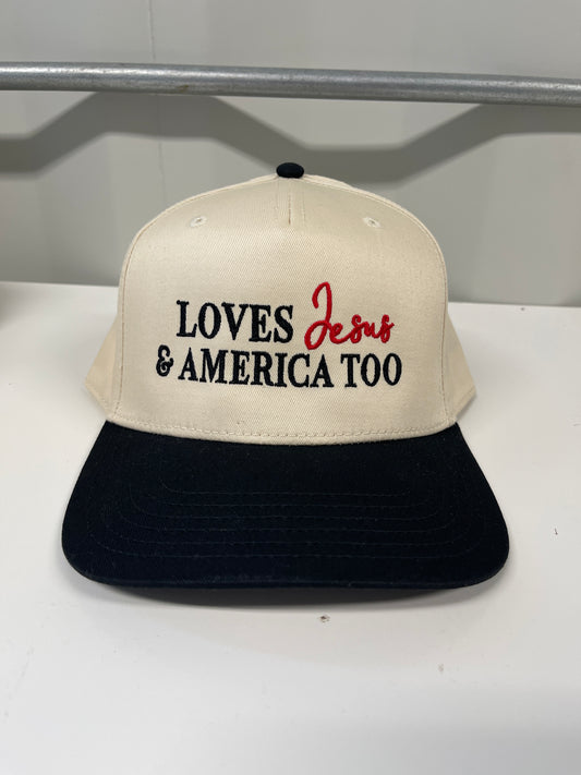 Loves Jesus & America Too Hat | Custom color options