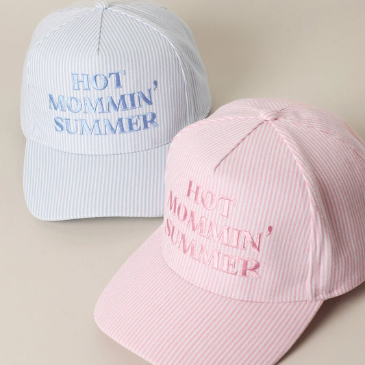 hot mommin summer striped trucker hat