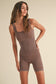 Mocha Mineral Wash Hot Shot Romper