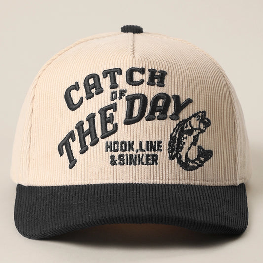 Catch of the day corduroy trucker hat