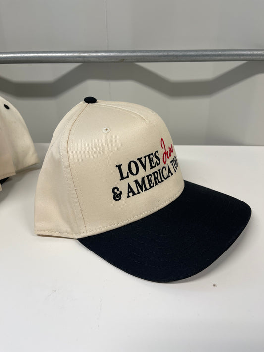 Loves Jesus & America Too Hat | Custom color options