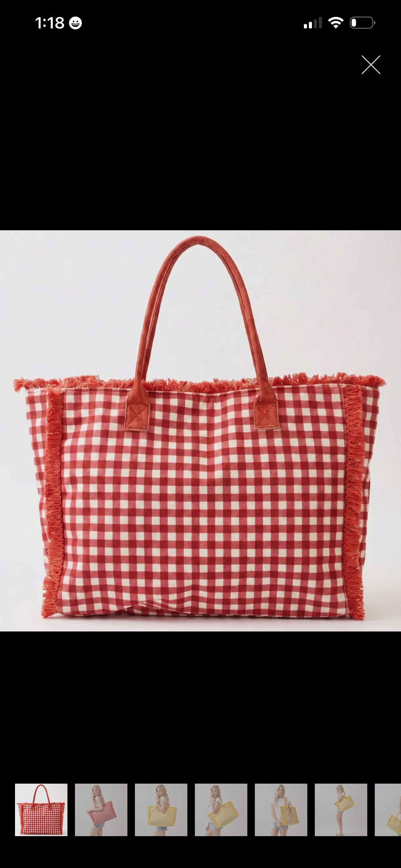 Custom Gingham Tote