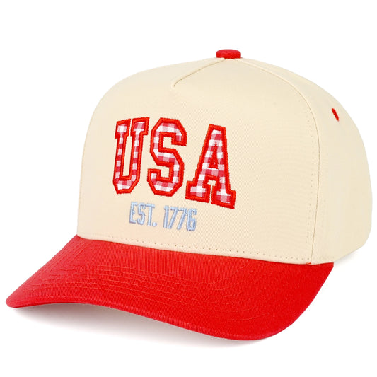 USA Gingham Trucker Hat