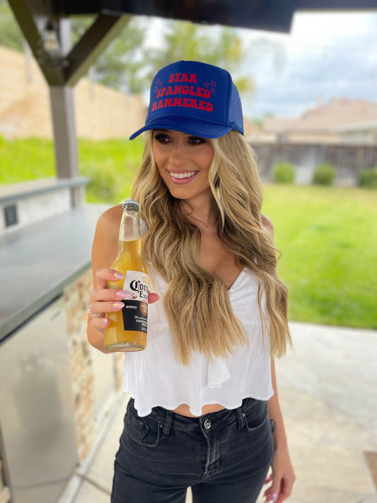 Star spangled hammered Trucker Hat