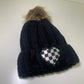 Checkered Heart Beanie