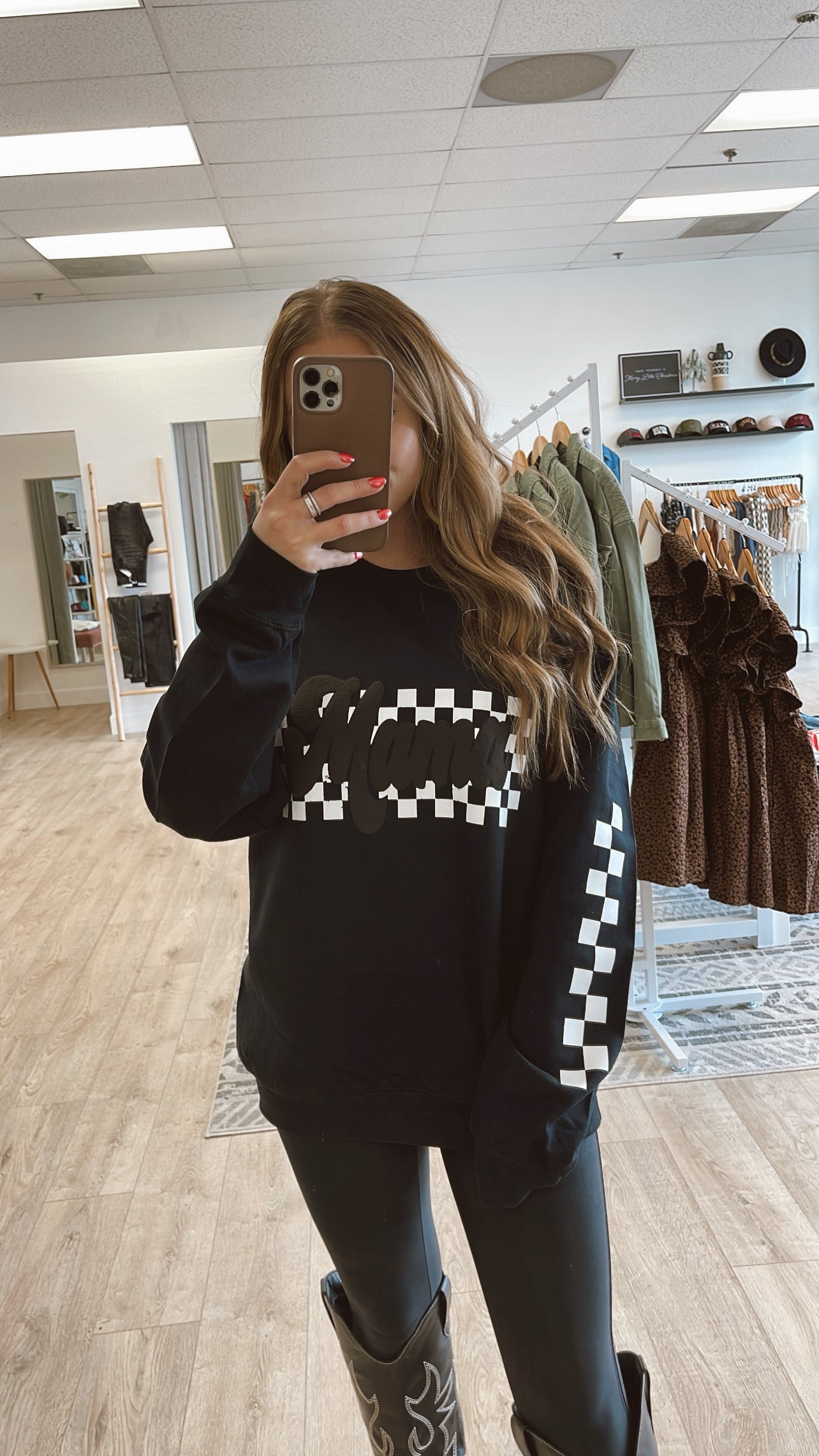 Checkered Mama Sweater