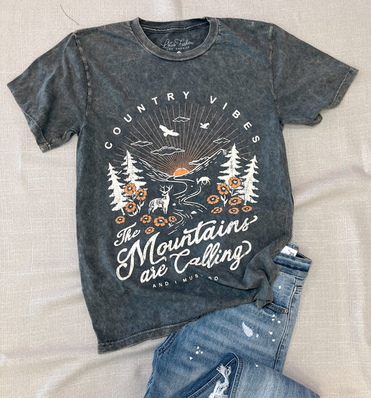 The Mountains are calling graphic tee