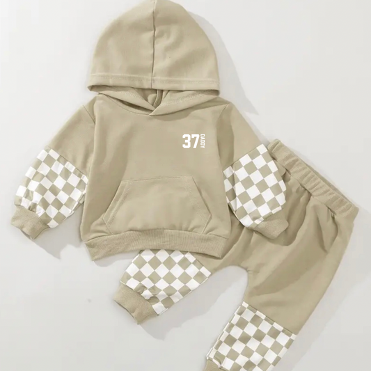 Custom Kids Checkered Sweat Outfit