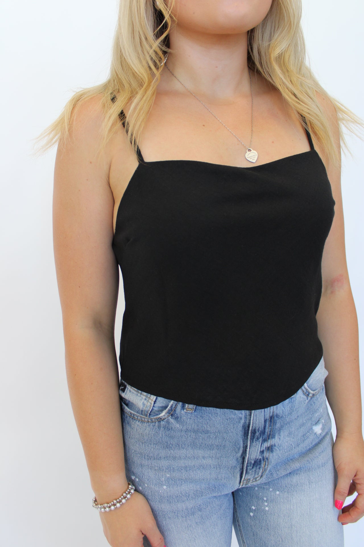 Linen Black Tank top