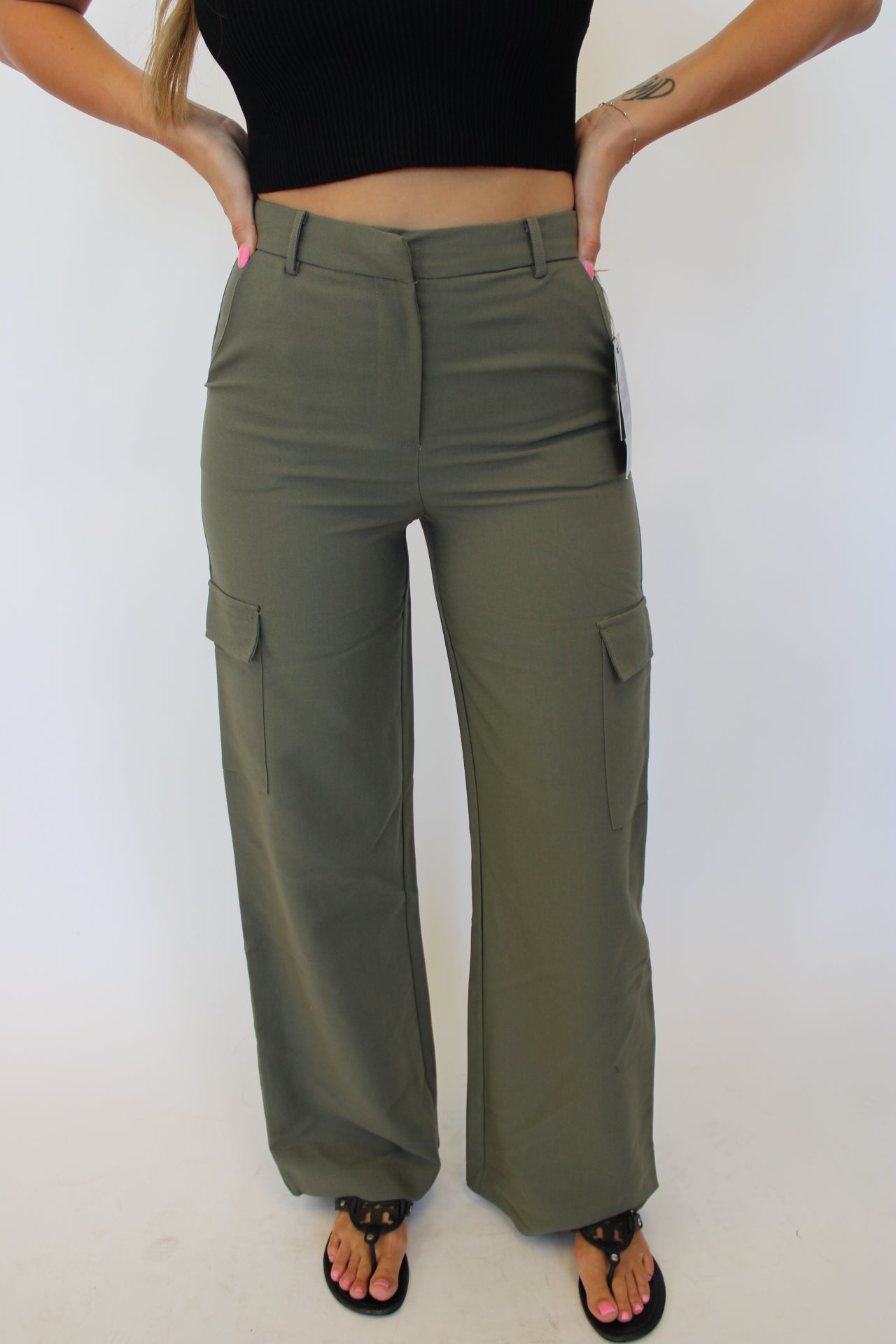 Twill Wide Leg Pants