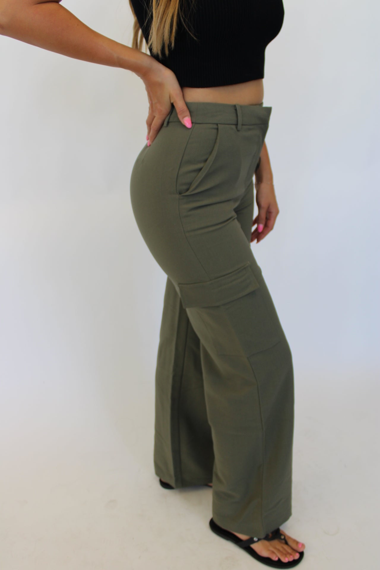 Twill Wide Leg Pants