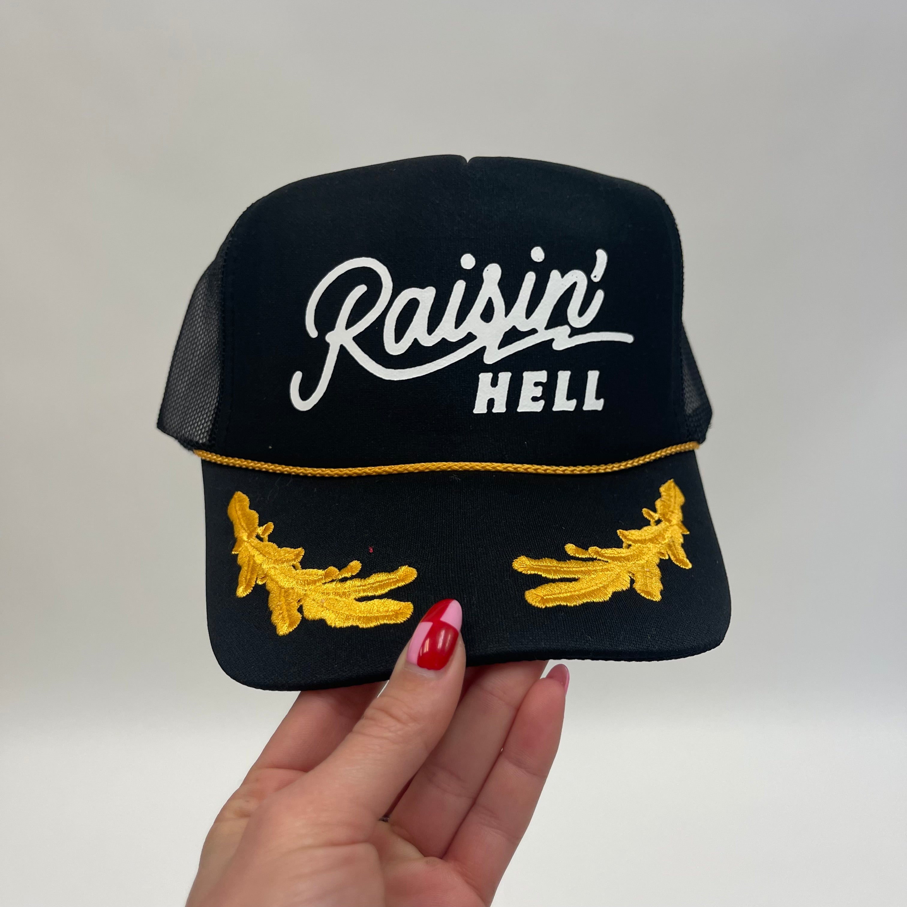 Raisin' Hell Trucker Hat – Charlie Grey
