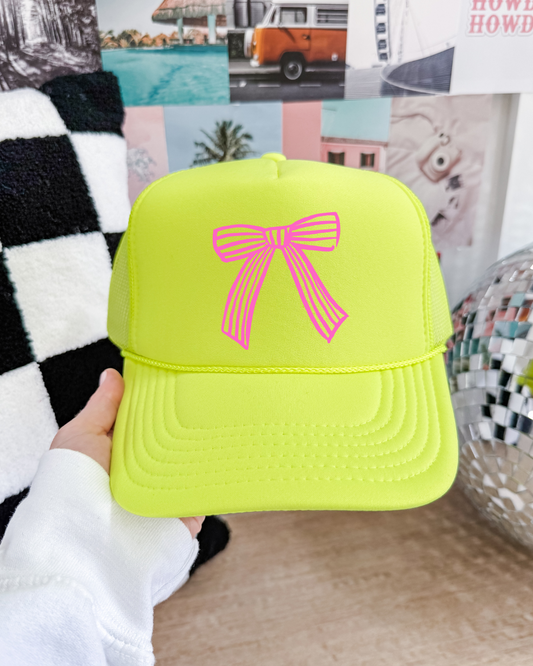 Neon Bow Trucker Hat