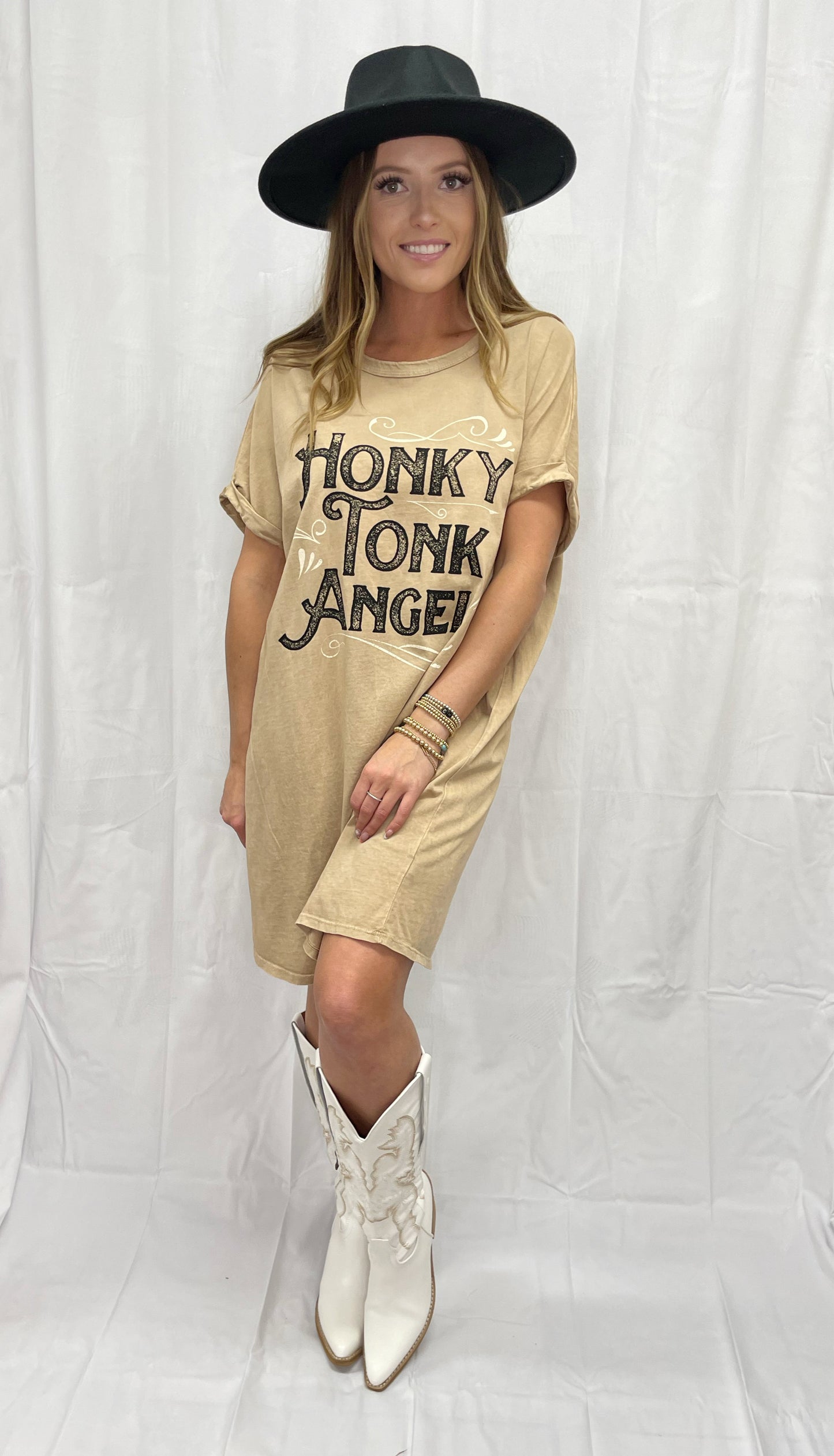Honky Tonk Angel Tee Shirt Dress