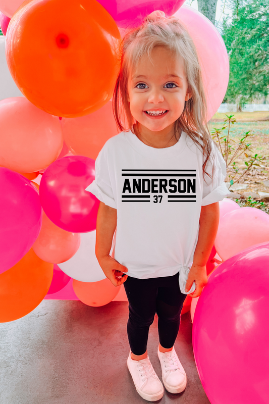 Kids Custom Name + Number Tee