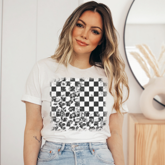 Checkered Cheetah Crew/Tee