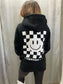 Custom Checkered Smiley Hoodie (multiple colors)