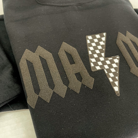 Mama Checkered Bolt Crew