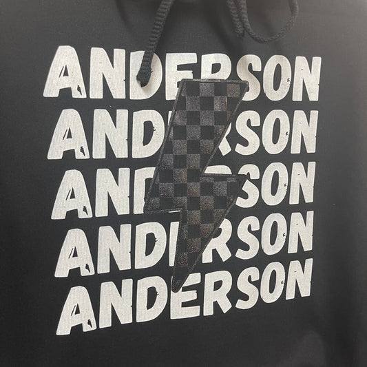 Custom Glitter Bolt Hoodie